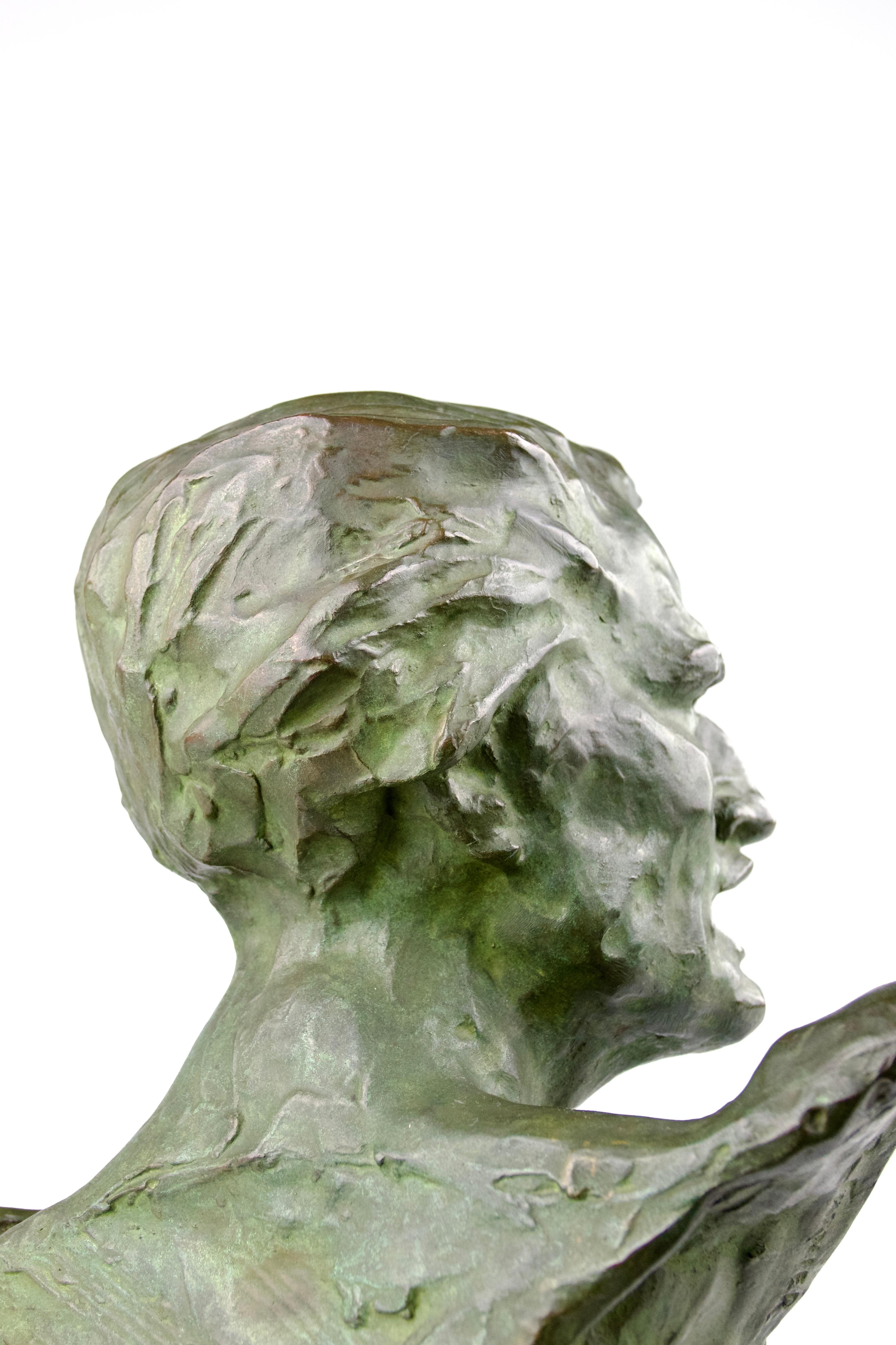 Bronze René André Varnier, Demosthenes Bust, France, 1930s For Sale