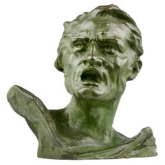 Vintage René André Varnier, Demosthenes Bust, France, 1930s