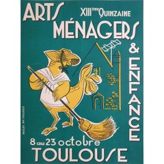 Renée Aspe's original poster for the Arts Ménagers et Enfance in Toulouse