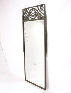 Rene Beauclair Französisch Art Deco Bronze Finish Mirror 71 "h x 30 "w große Skala