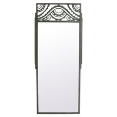 Rene Beauclair Espejo francés Art Deco acabado en bronce 71 "h x 30 "w Gran escala