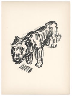 Antique "The Lion" original lithograph