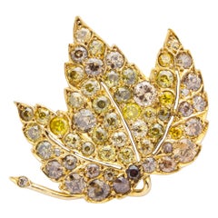 Rene Boivin 18 Karat Gold & Diamond Brooch Pin