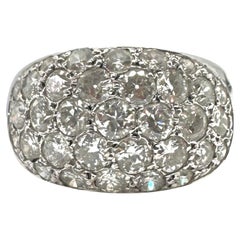 René Boivin Platinum Bombe Ring with Pavé-Set Old European Cut Diamonds