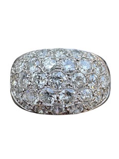 René Boivin Bague Bombe en or blanc 18K avec diamant et certificat d'authenticité