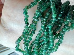 René Boivin 18K Yellow Gold Emerald Bead & Diamond Bracelet, 1970s
