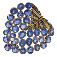 Vintage René Boivin Sapphire “Feuille” Brooch 