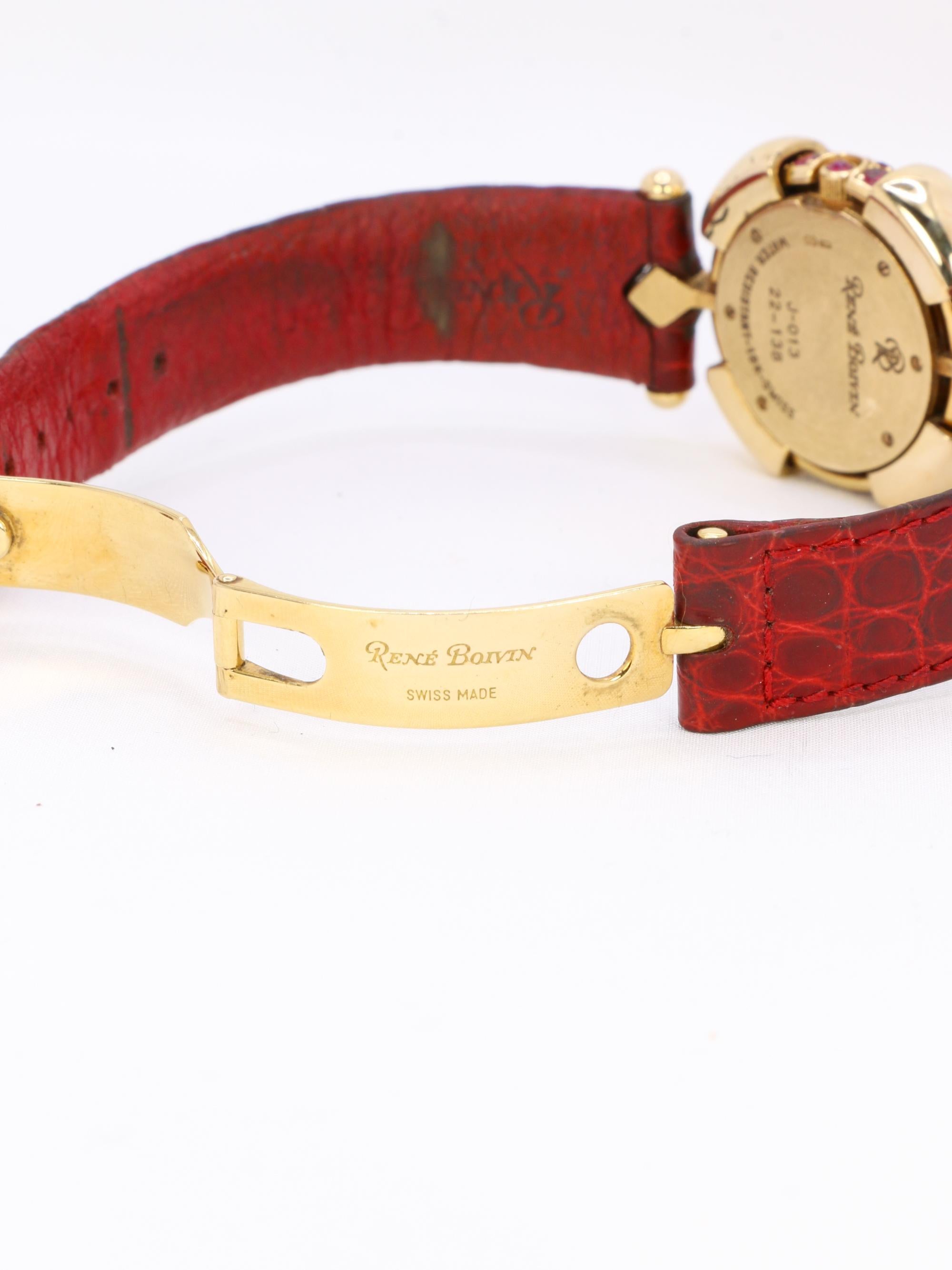 RENE BOIVIN Chrysalide Watch in Yellow Gold with Rubies, Sapphires, and Diamonds 7
