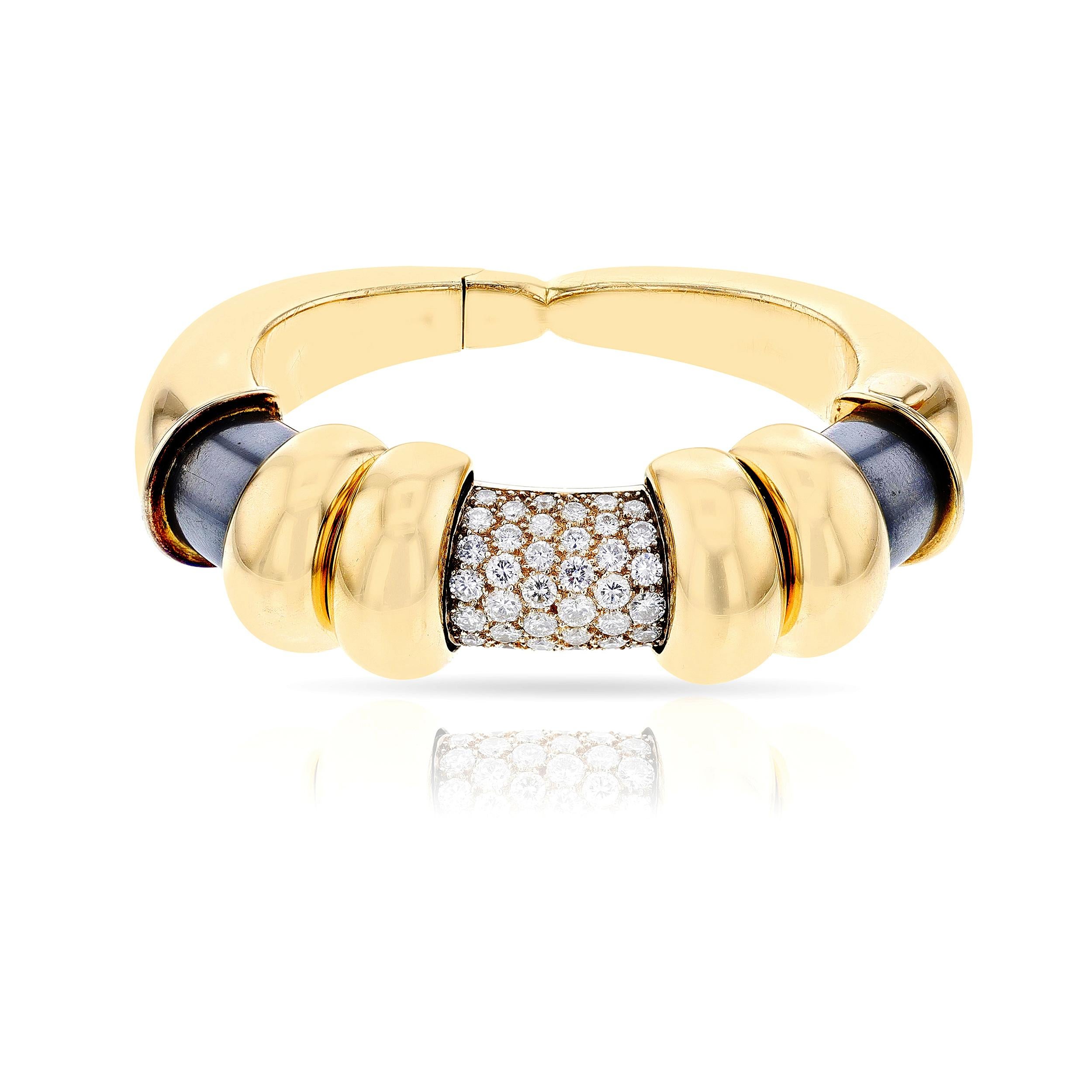Taille ronde René Boivin Bracelet coulissant interchangeable en diamants et rubis en vente