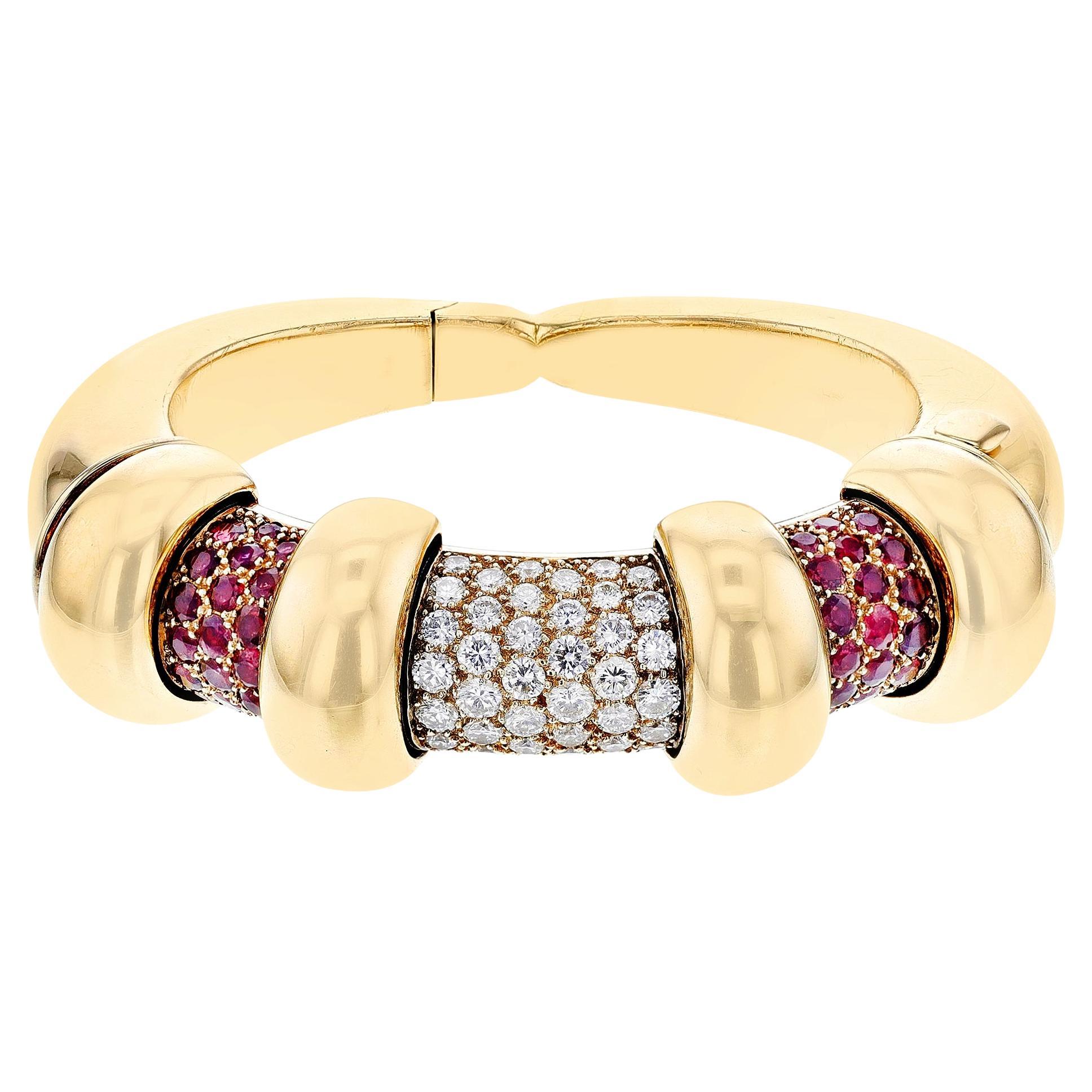 René Boivin Bracelet coulissant interchangeable en diamants et rubis en vente