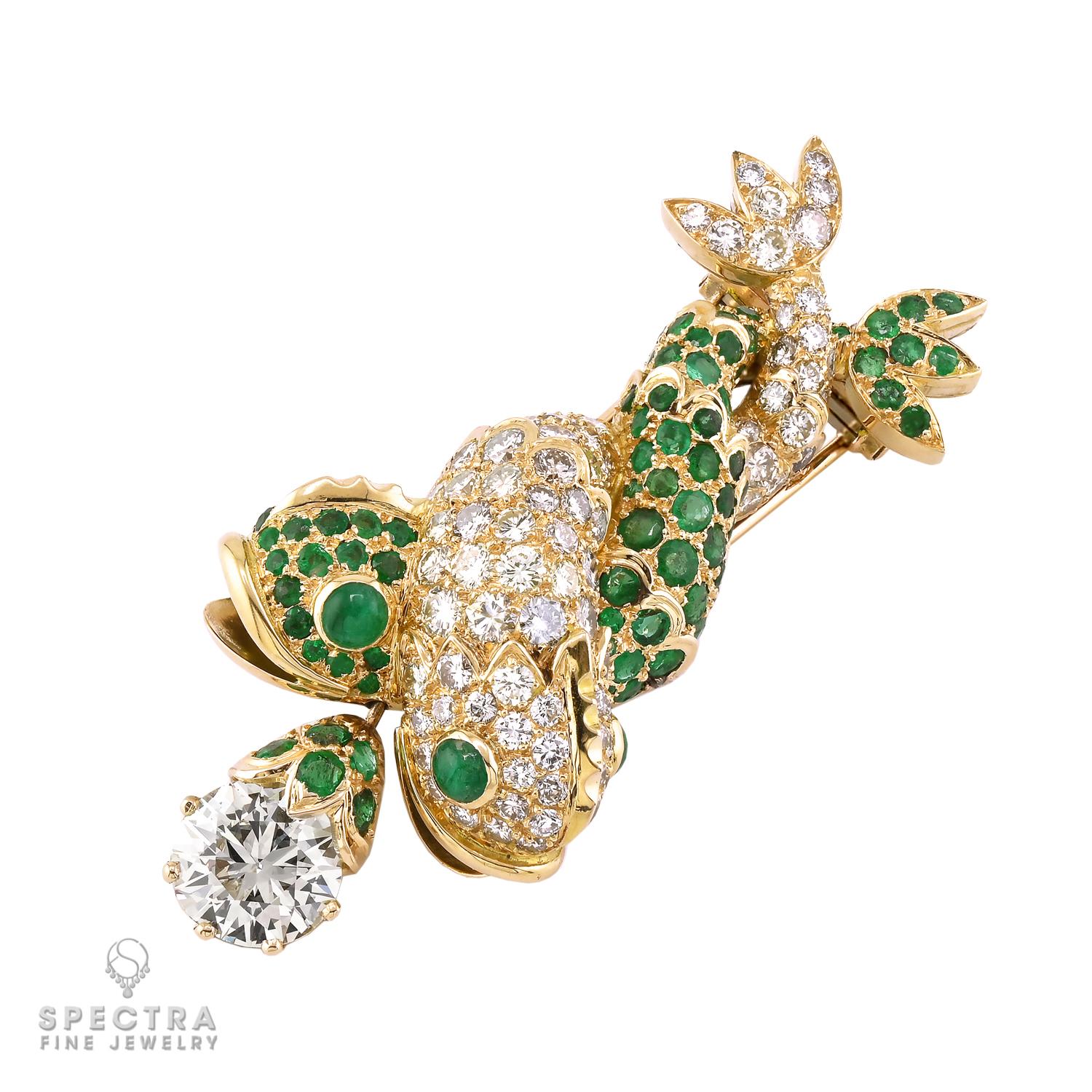 Rene Boivin Diamant-Smaragd-Brosche 