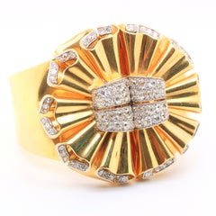 René Boivin Double Clip-Armreif aus Diamant und Gold, 1940er Jahre