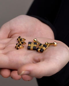 Rene Boivin, Ebony & 18 Karat Gold Dress Set