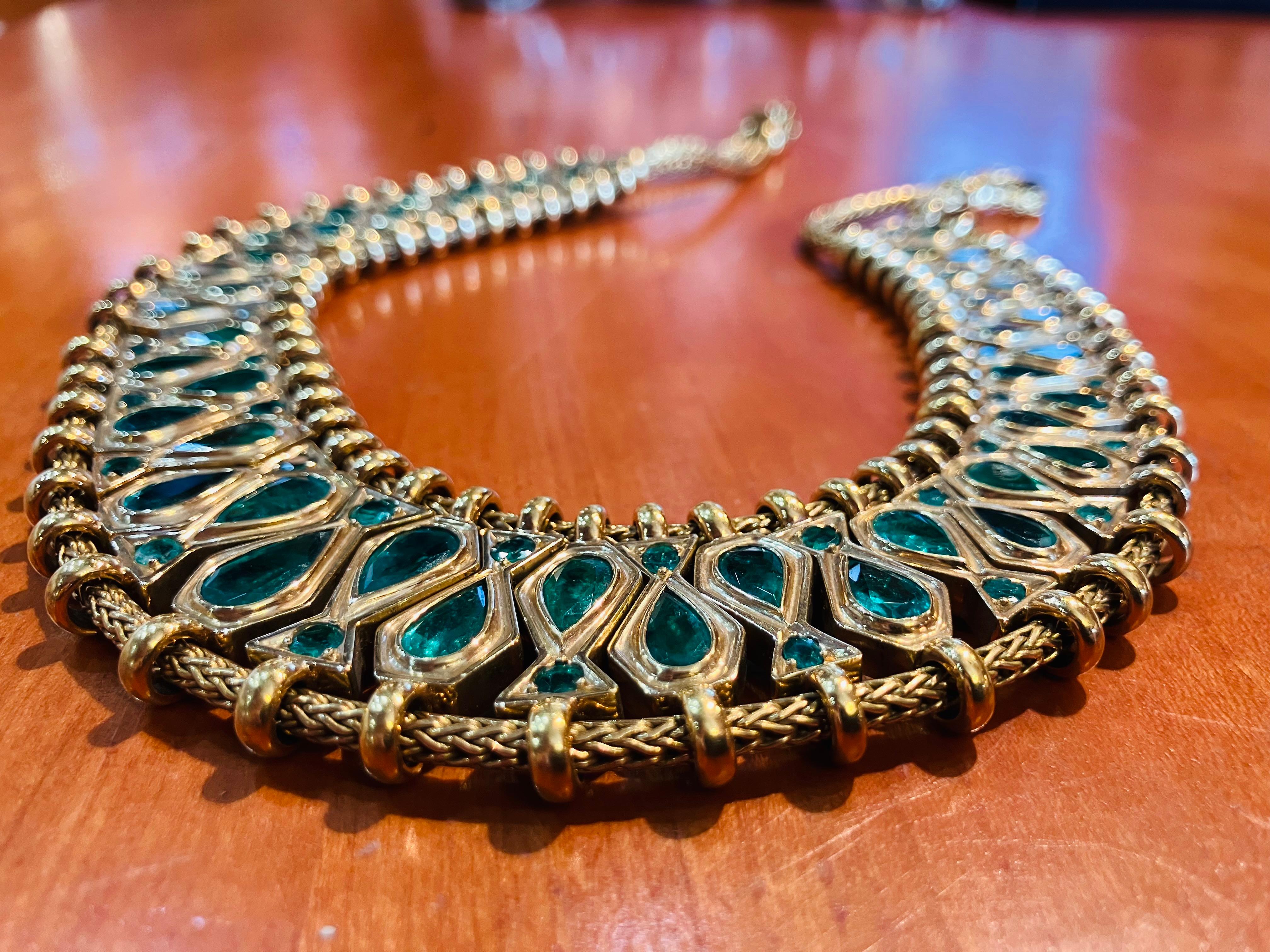 René Boivin Emerald and Gold Necklace  In Excellent Condition For Sale In Palm Beach, FL