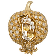 René Boivin For Françis Poulenc Citrine Gold Pin Françoise Cailles Certificate
