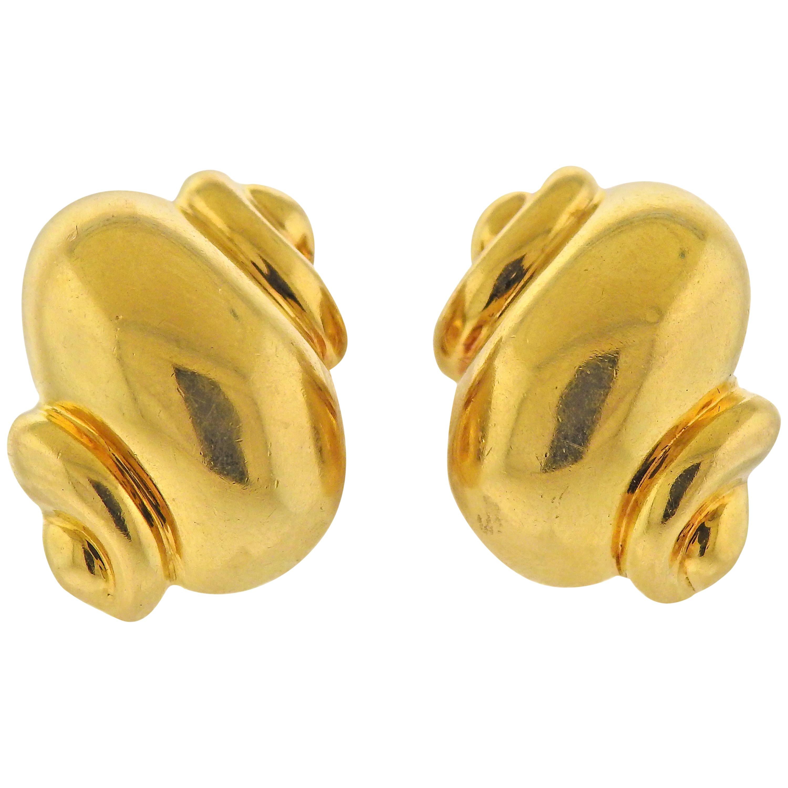 Rene Boivin France Gold Earrings For Sale