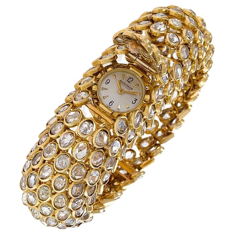 Rene Boivin Gold and Diamond Fishscale Design Bracelet Watch