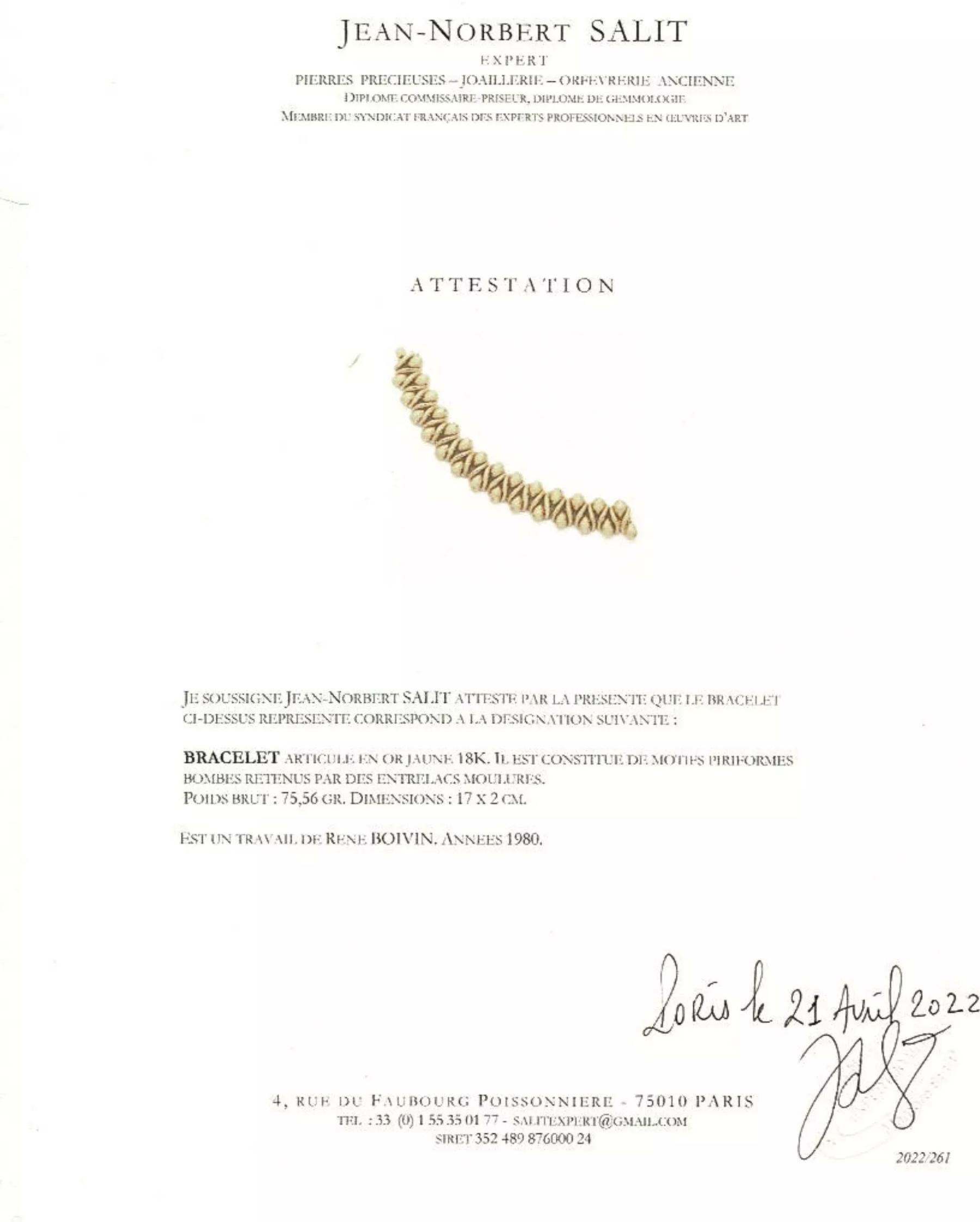 René Boivin gold bracelet. 4