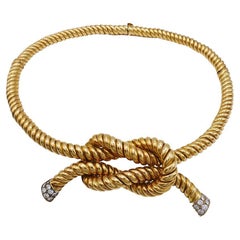Rene Boivin Knot Vintage Necklace 18k Gold Retro Estate Jewelry