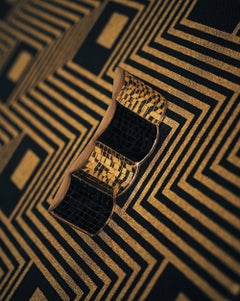 René Boivin "Les Irradiantes", Gold and Black Mirrored Mosaic Brooch, circa 1930