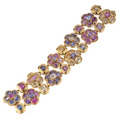 René Boivin Multi-Colored Sapphire Floral Bracelet