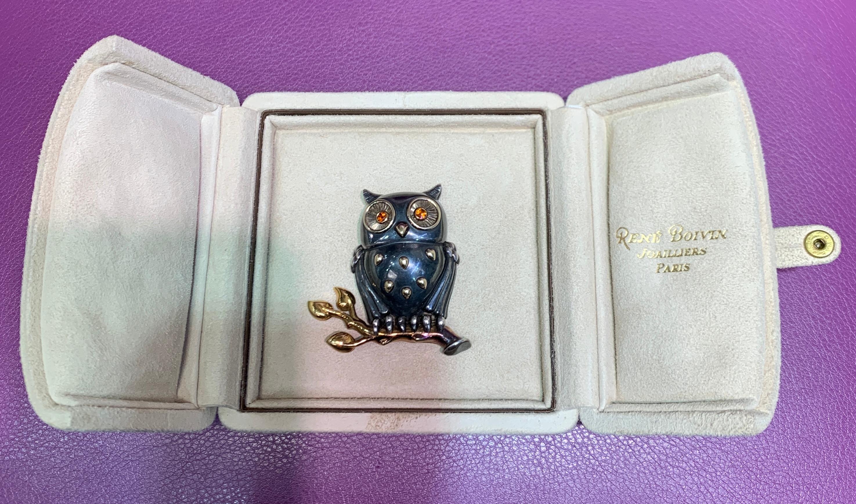 Rene Boivin Owl Brooch For Sale 5