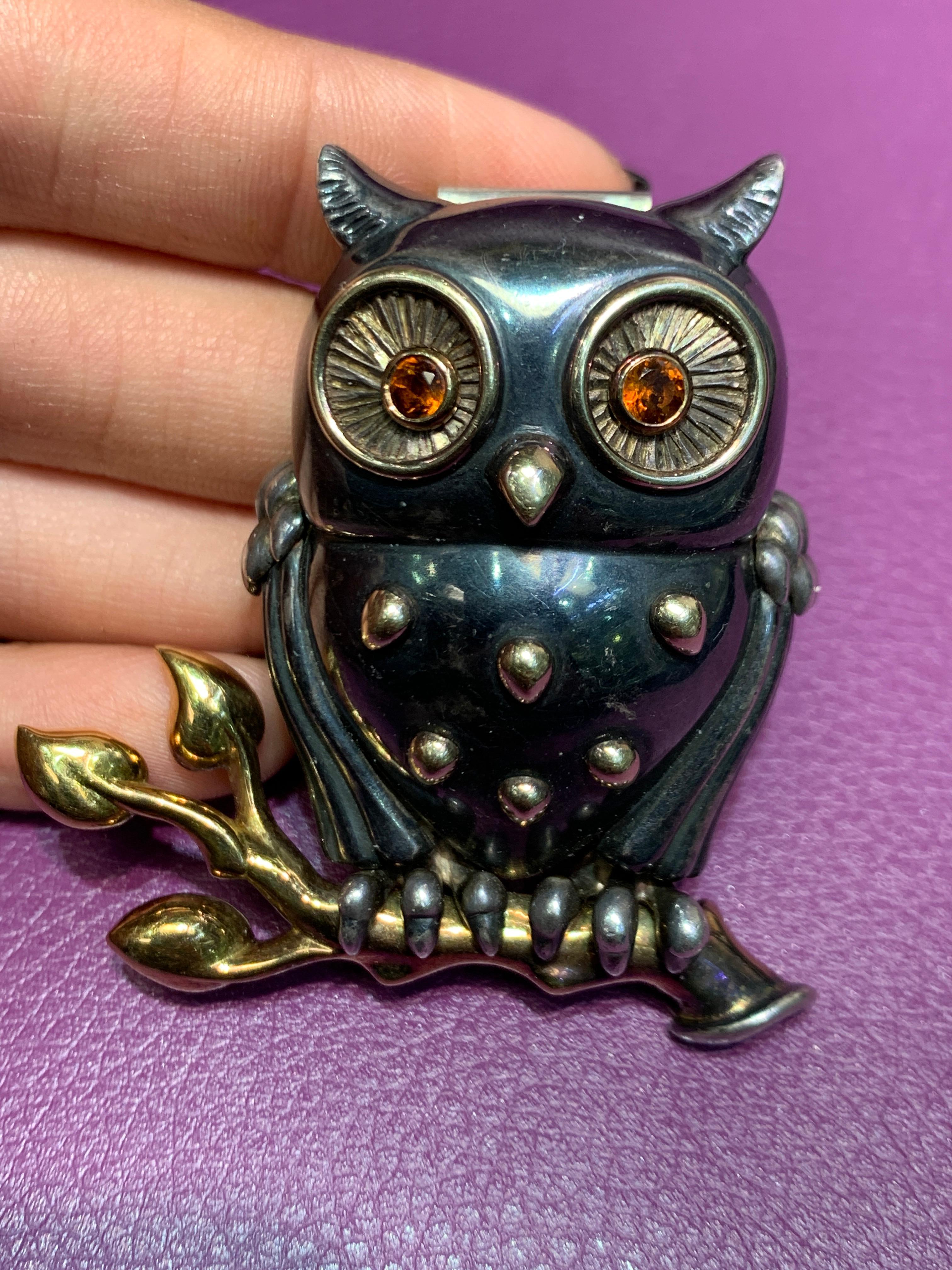 Women's Rene Boivin Owl Brooch For Sale