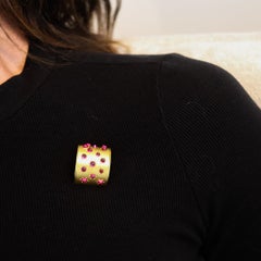 RENE BOIVIN Paris 1940 Art Deco Convertible Pendant Brooch In 18Kt Gold & Rubies