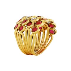 Rene Boivin Paris Quatre Corps Ruby Diamond Gold Vintage Ring