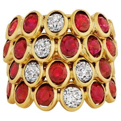 Rene Boivin Paris Quatre Corps Ruby Diamond Gold Vintage Ring
