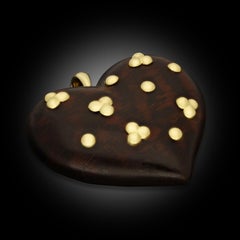 Ciondolo a forma di cuore in legno e oro giallo 18ct René Boivin vintage Circa 1970