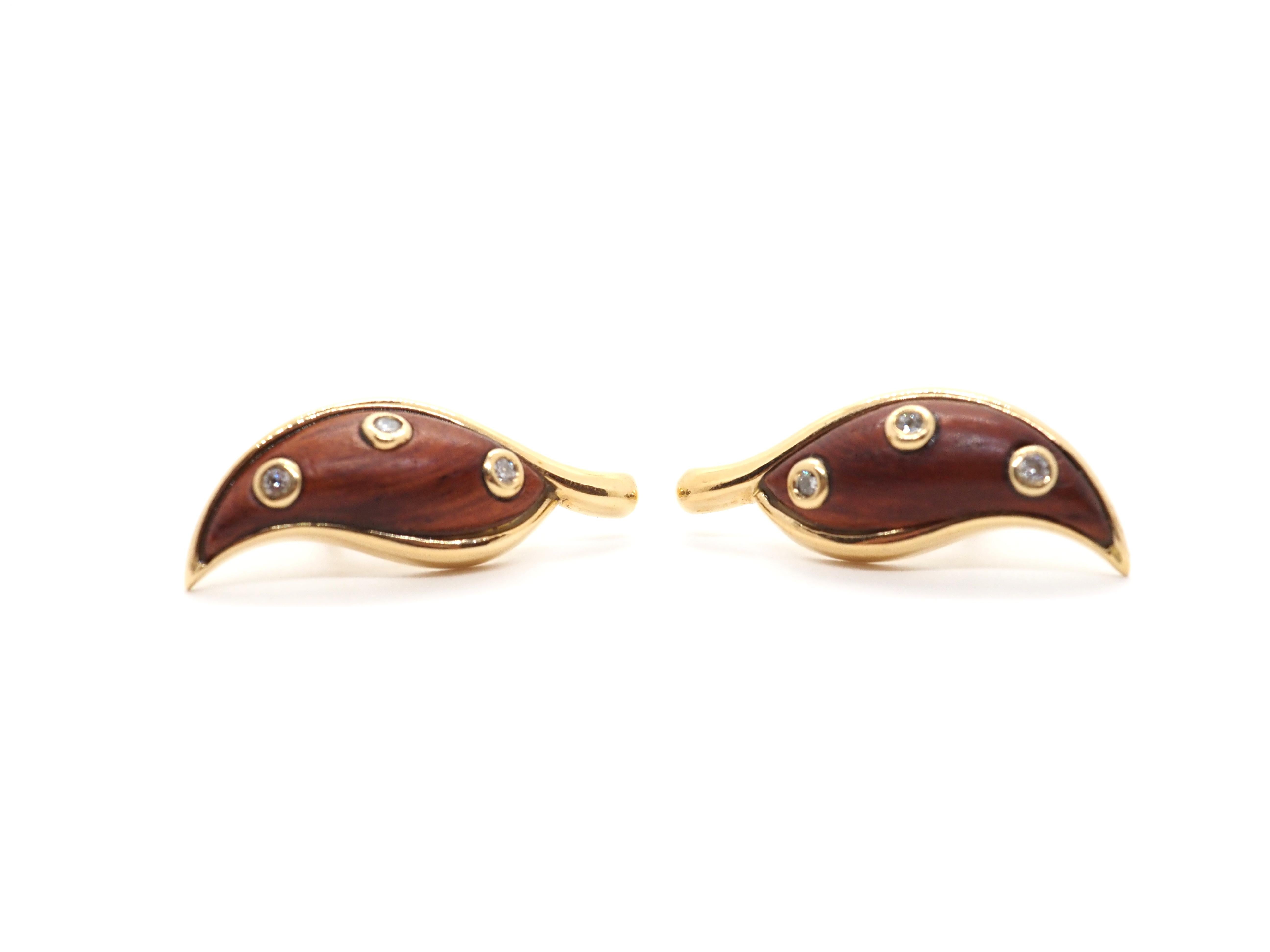 Rene Boivin Wood, 18 Karats Yellow Gold and Gemstones Set For Sale 7