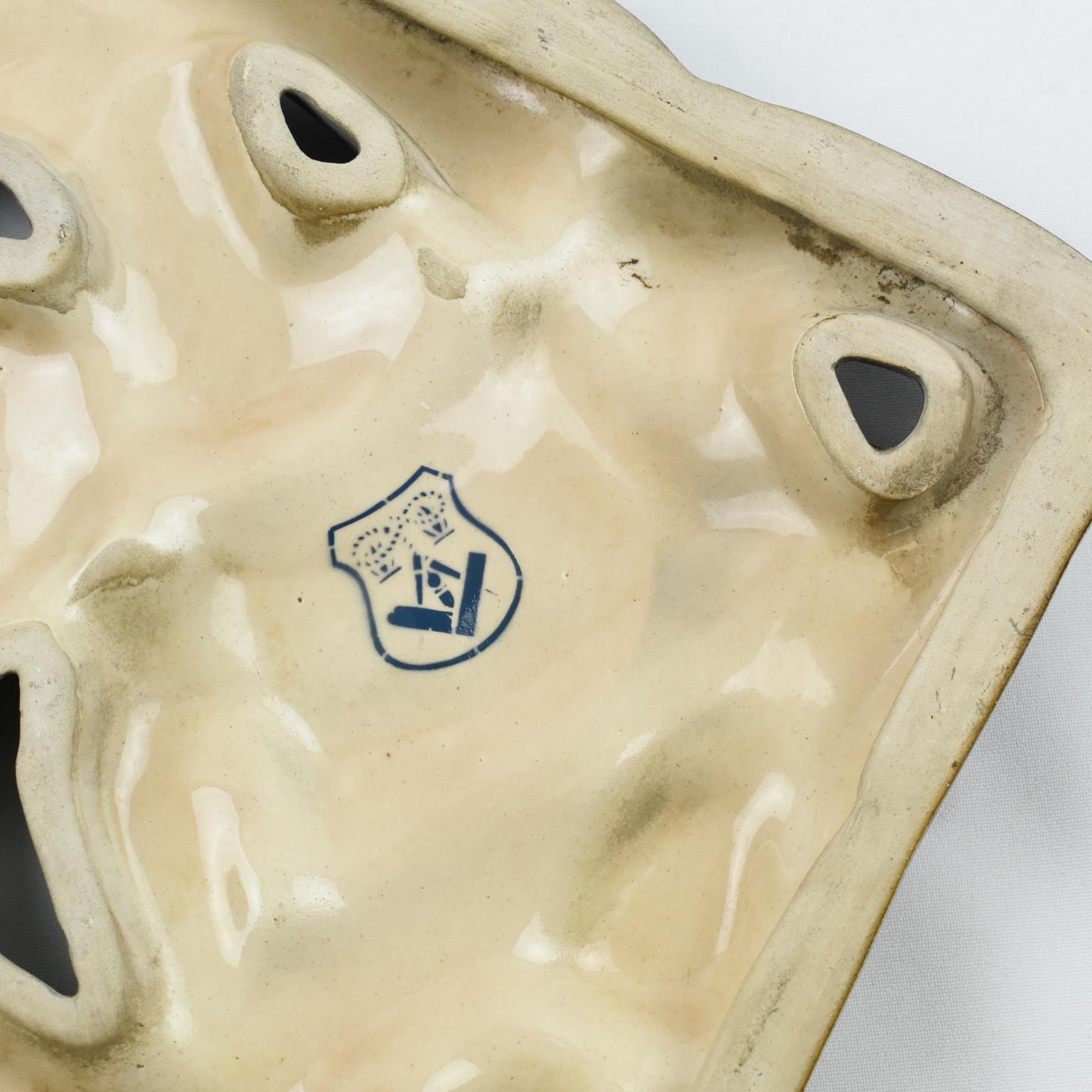 Sculpture en céramique cubiste Rene Boschmans pour Coceram avec enseigne maçonnique, 3 pièces en vente 7