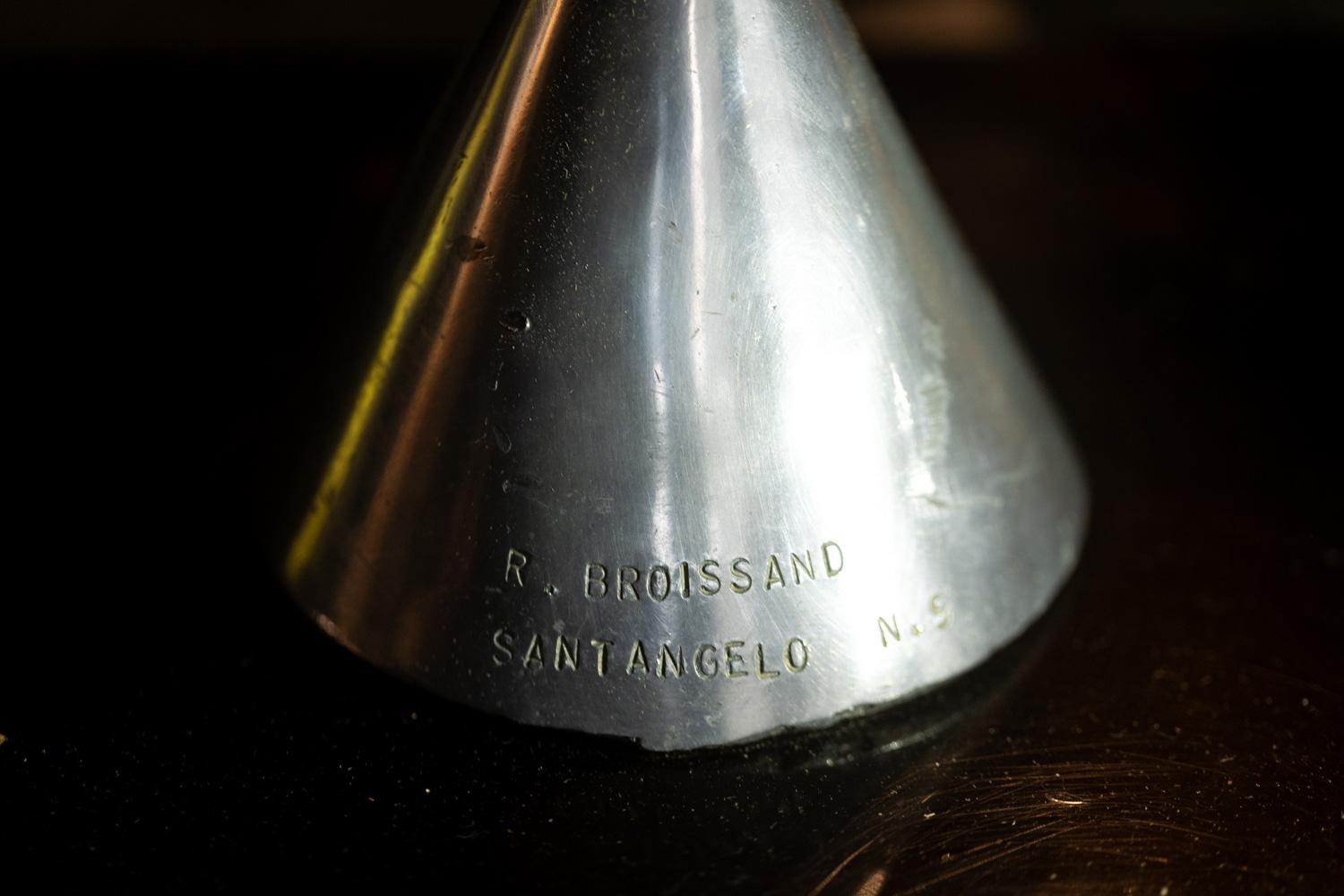 Aluminum René Broissand for Santangelo. Floor lamp. 1970s. For Sale