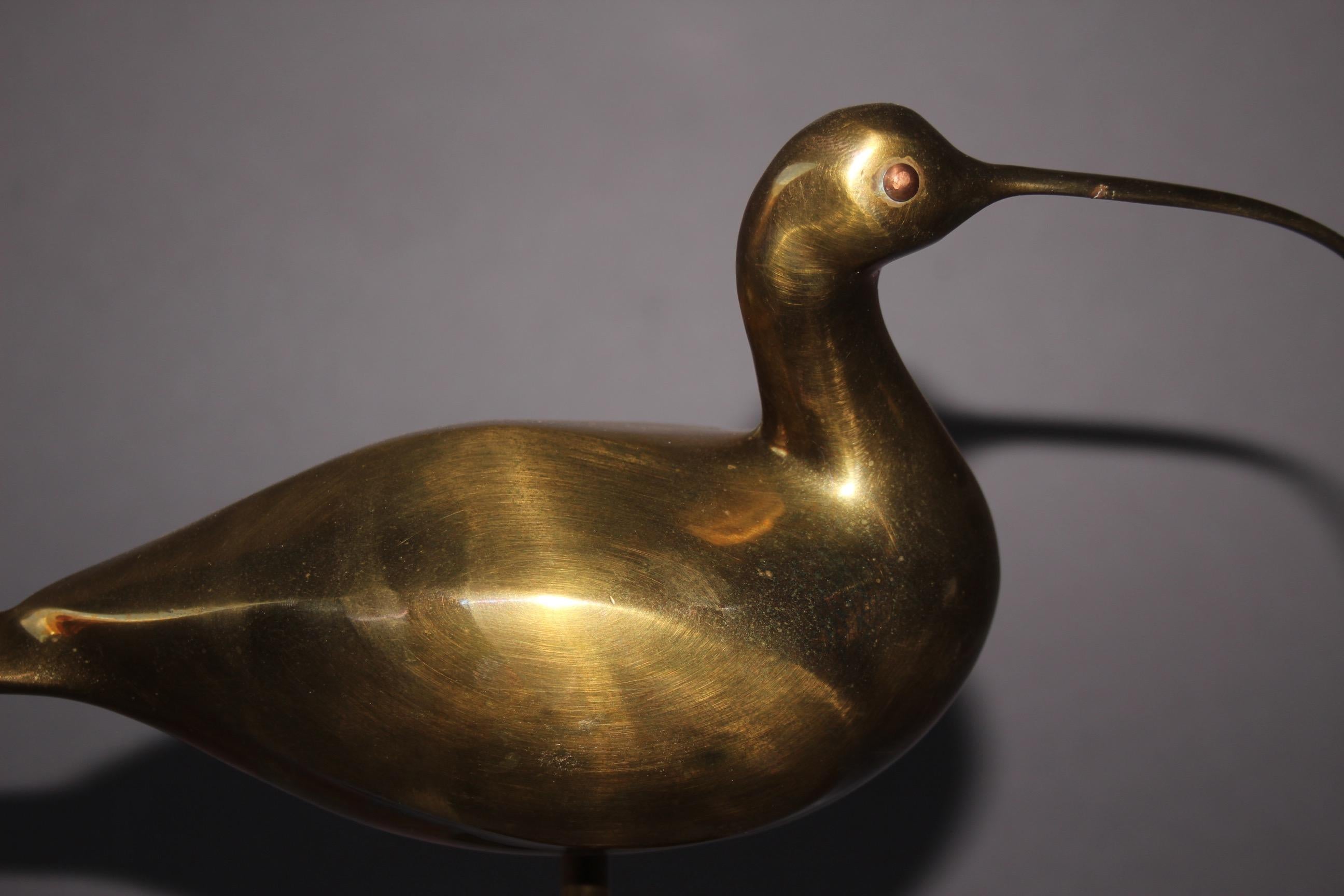 Late 20th Century Rene Broissand Style Brass Bird