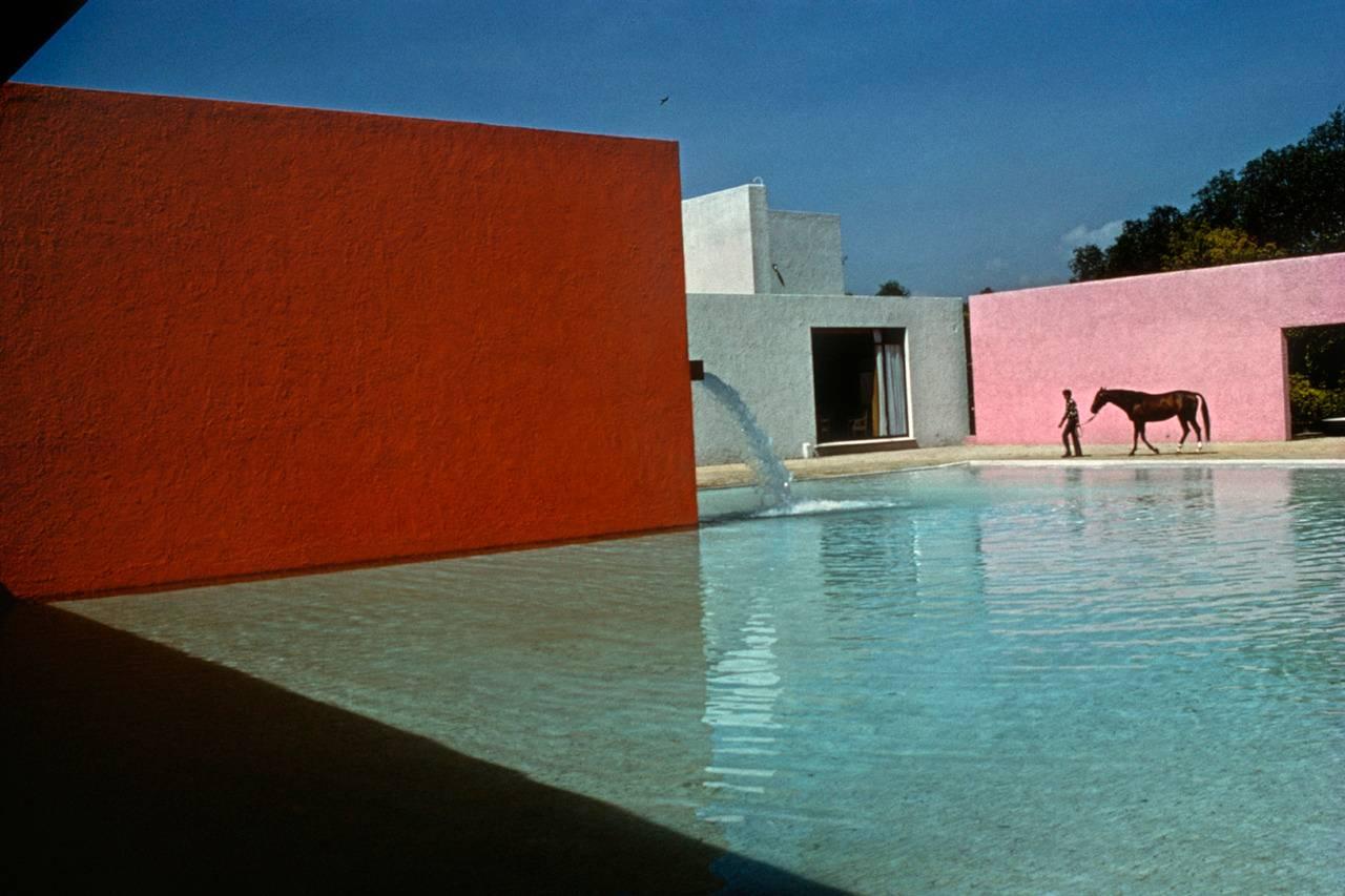 Horse Pool and House by Luis Barragan, San Cristobal, Mexico - Photograph by René Burri