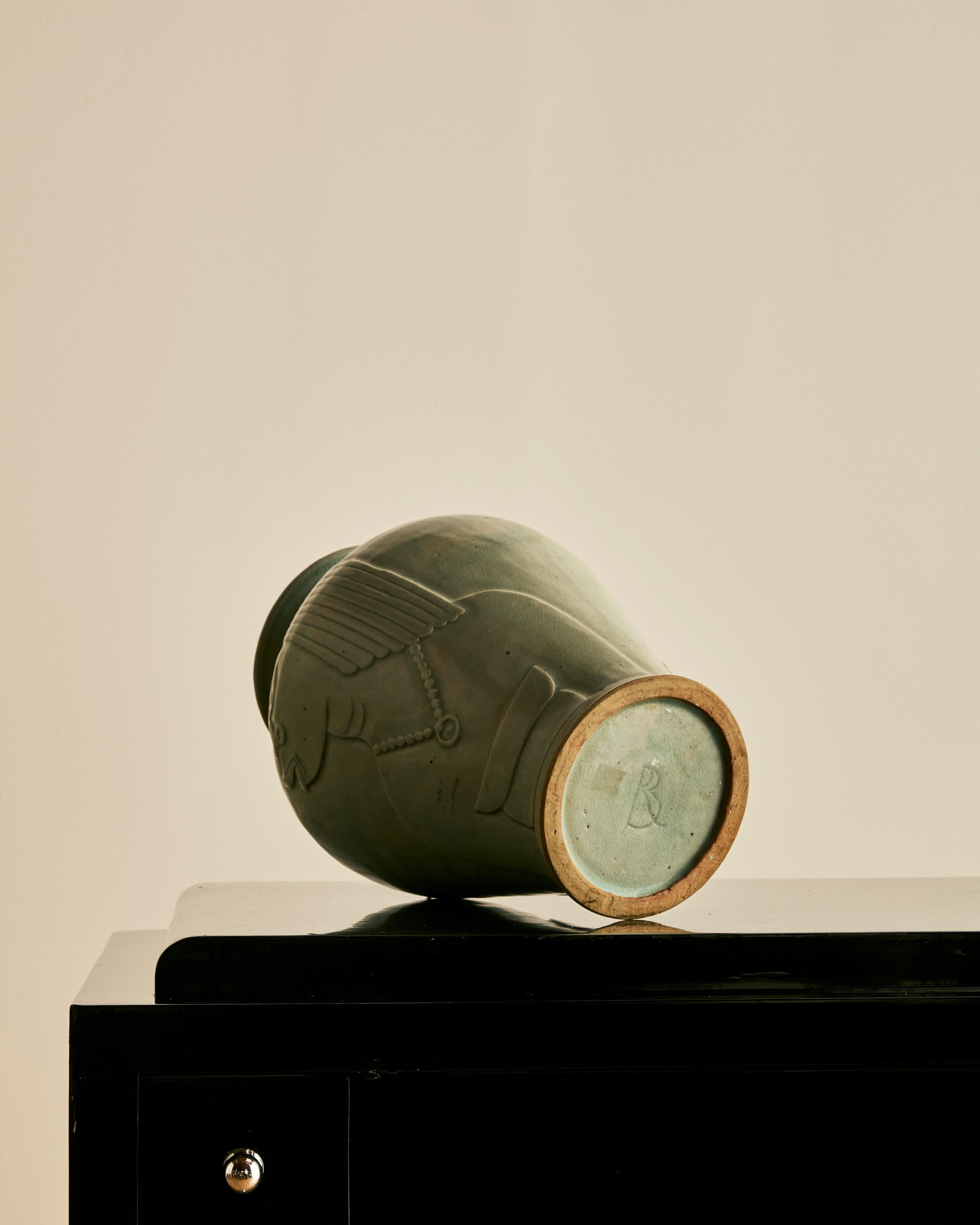 René Buthaud Ceramic Vase c. 1935 In condizioni buone in vendita a Long Island City, NY