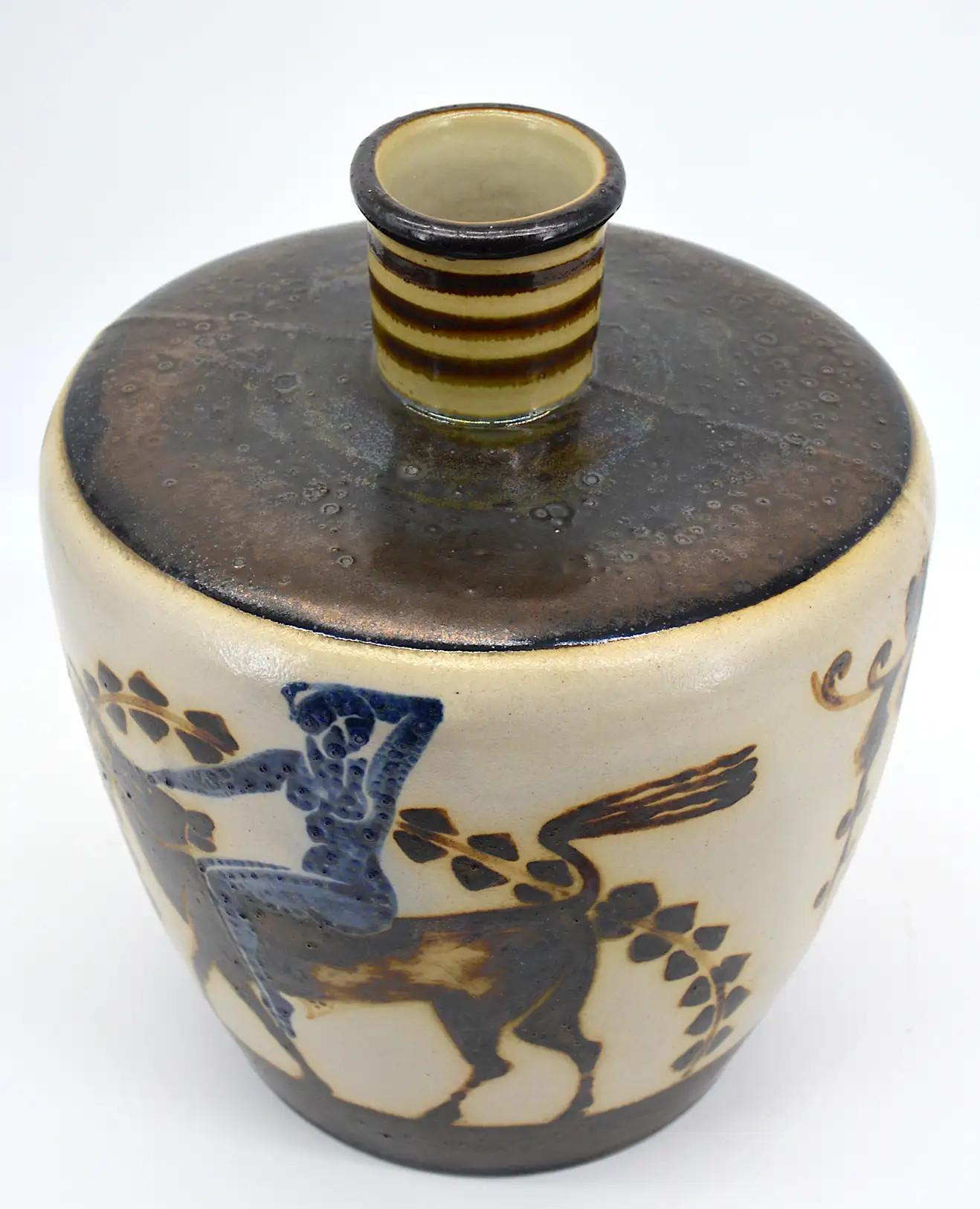 French Rene Buthaud for Primavera Large Ceramic Vase, 1923-1926 For Sale