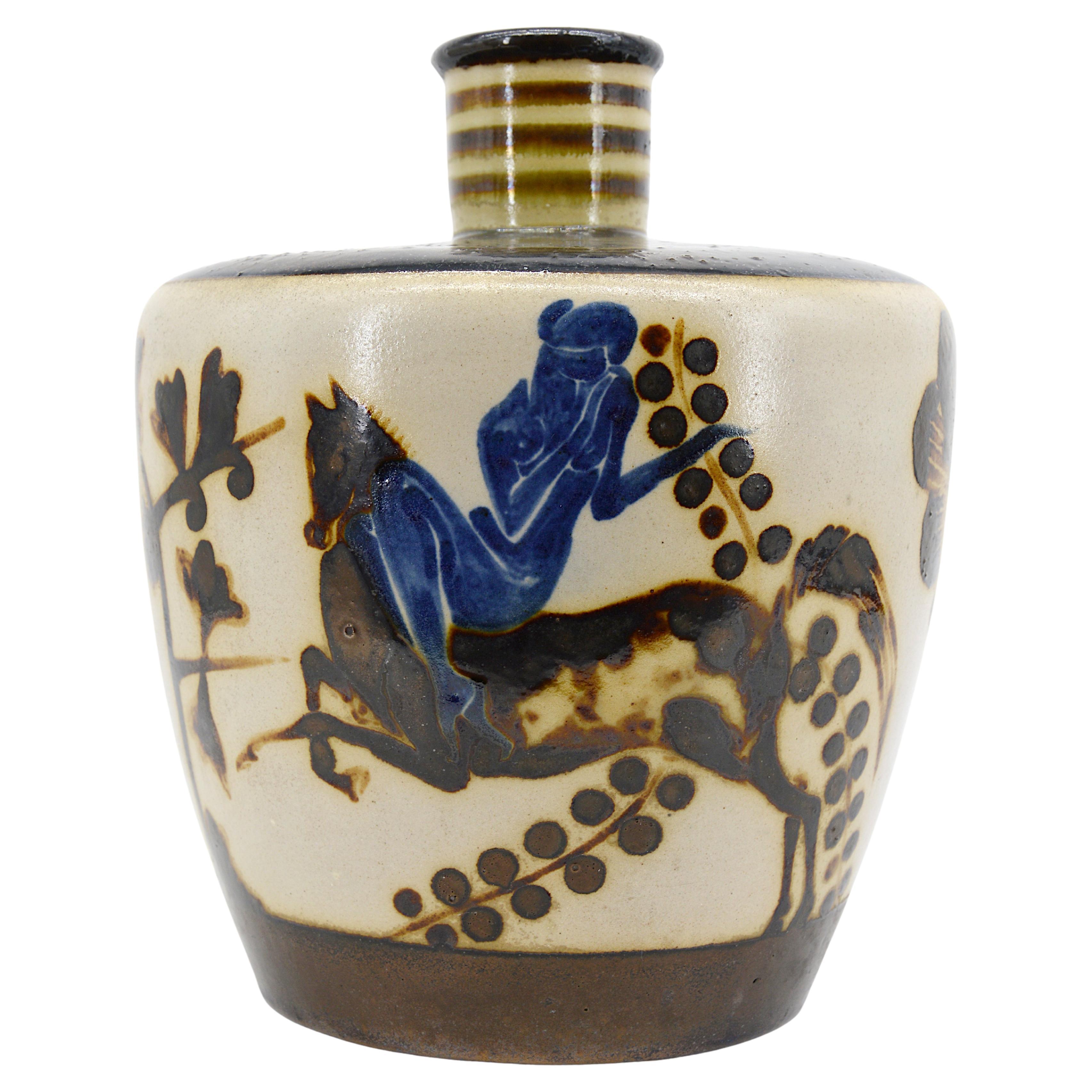 Grand vase en céramique Rene Buthaud pour Primavera, 1923-1926