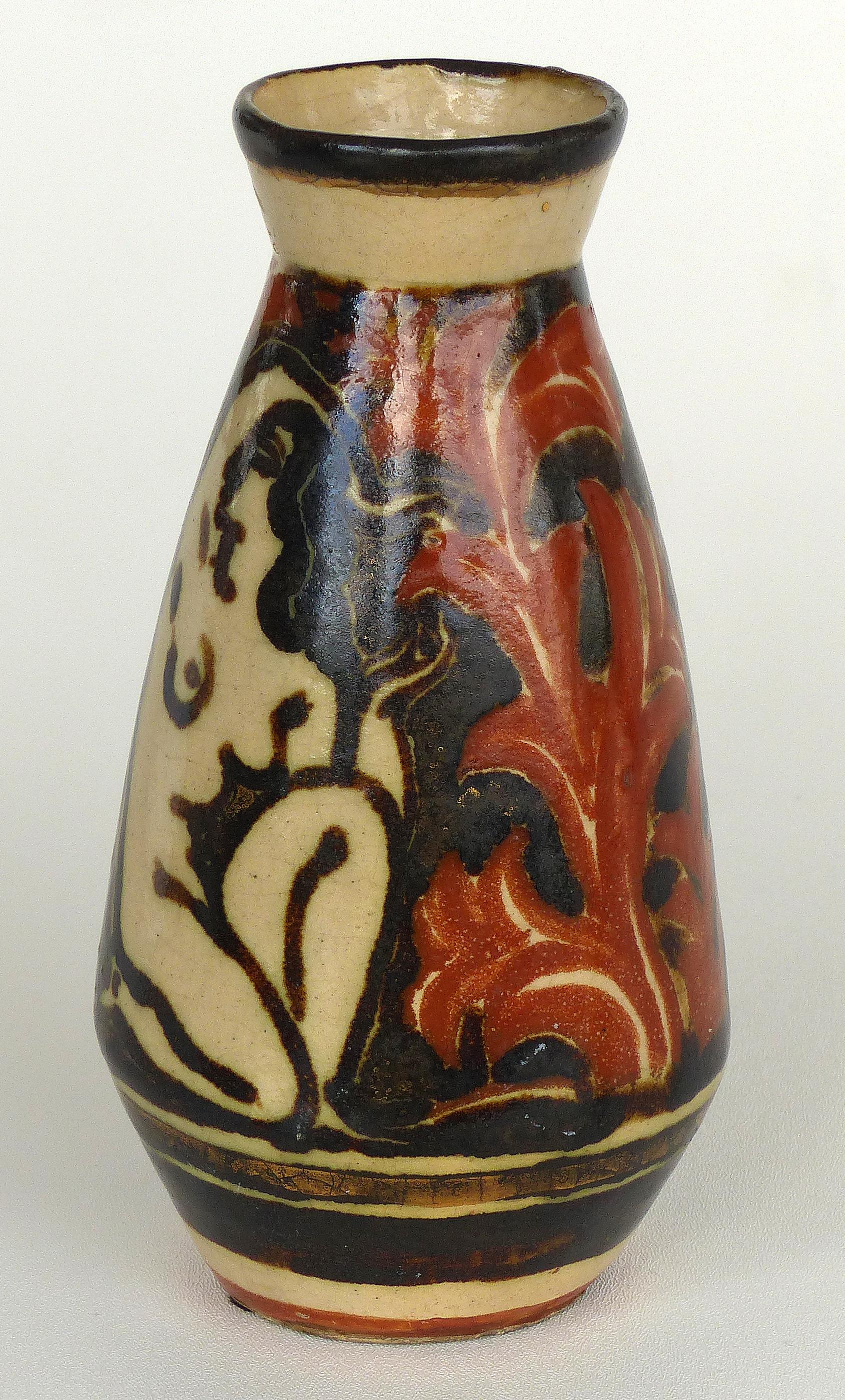 René Buthaud French Art Deco ceramic vase, nude figures

Offered for sale is a French Art Deco ceramic hand painted vase by artist René Buthaud (1886-1986). The vase is signed on the bottom with the artist's RB monogram as pictured which indicated