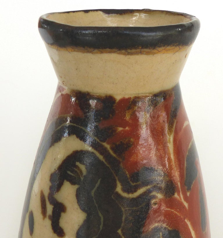 20th Century René Buthaud French Art Deco Ceramic Vase, Nude Figures For Sale