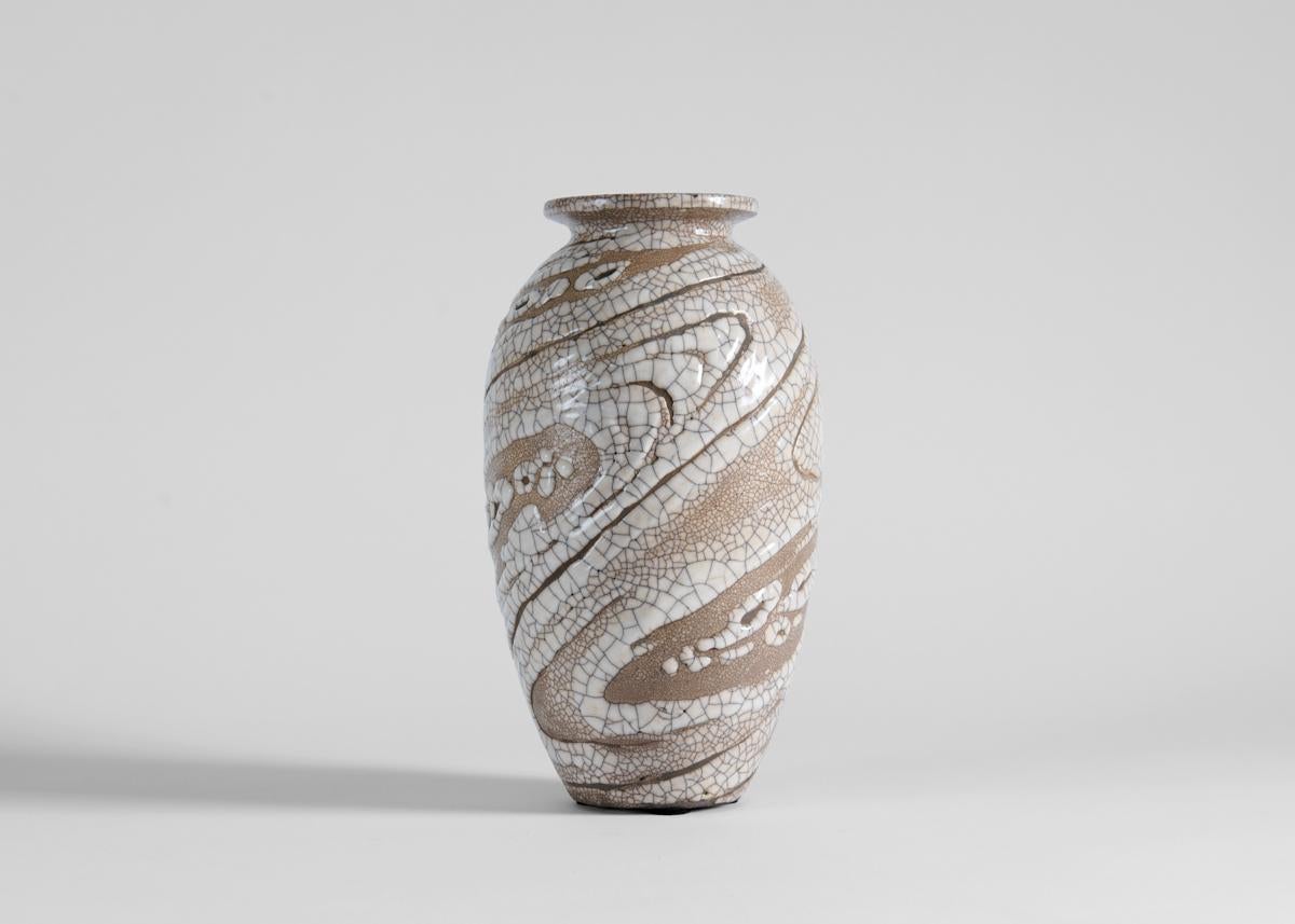 Art Deco René Buthaud, Glazed Stoneware Vase, France, c. 1930