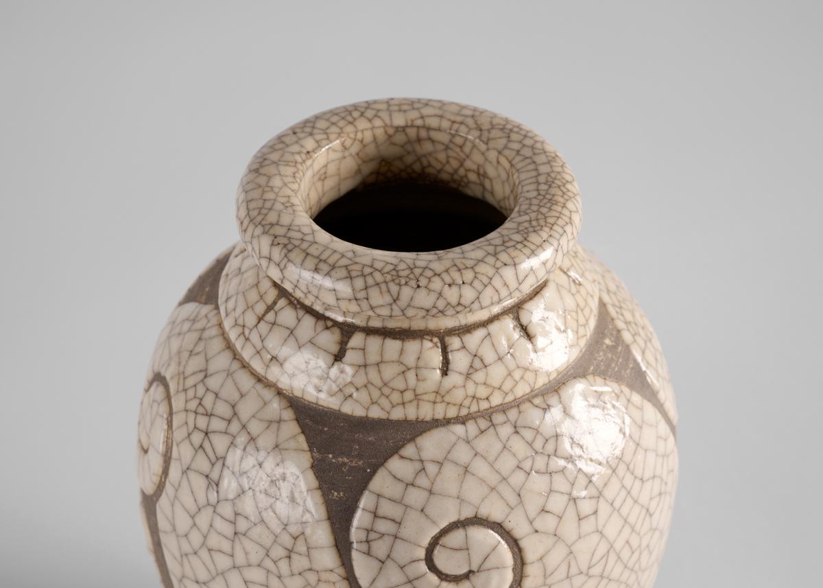 Art Deco René Buthaud, Glazed Stoneware Vase, France, c. 1930