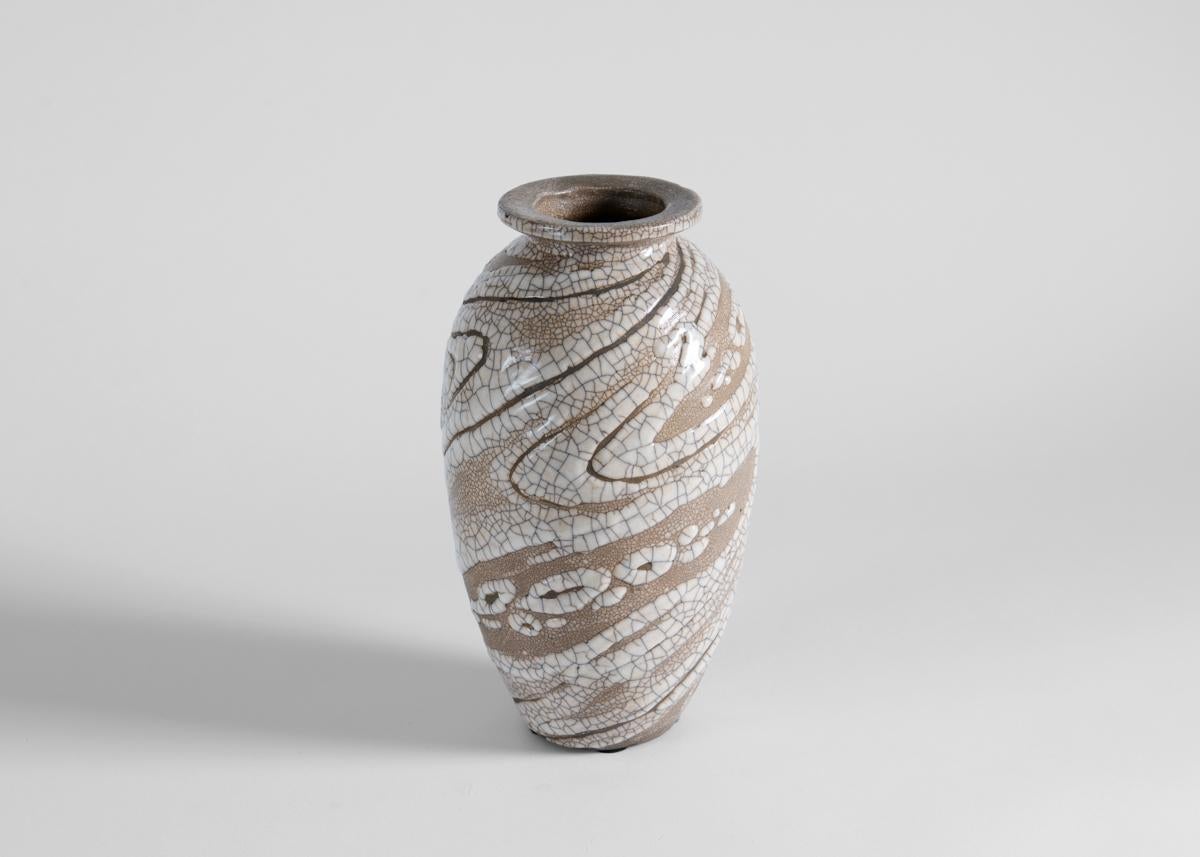 René Buthaud, Glazed Stoneware Vase, France, c. 1930 In Good Condition In New York, NY