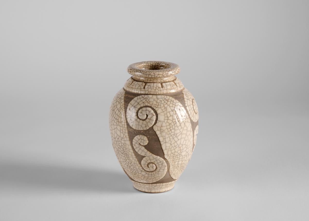René Buthaud, Glazed Stoneware Vase, France, c. 1930 In Good Condition In New York, NY