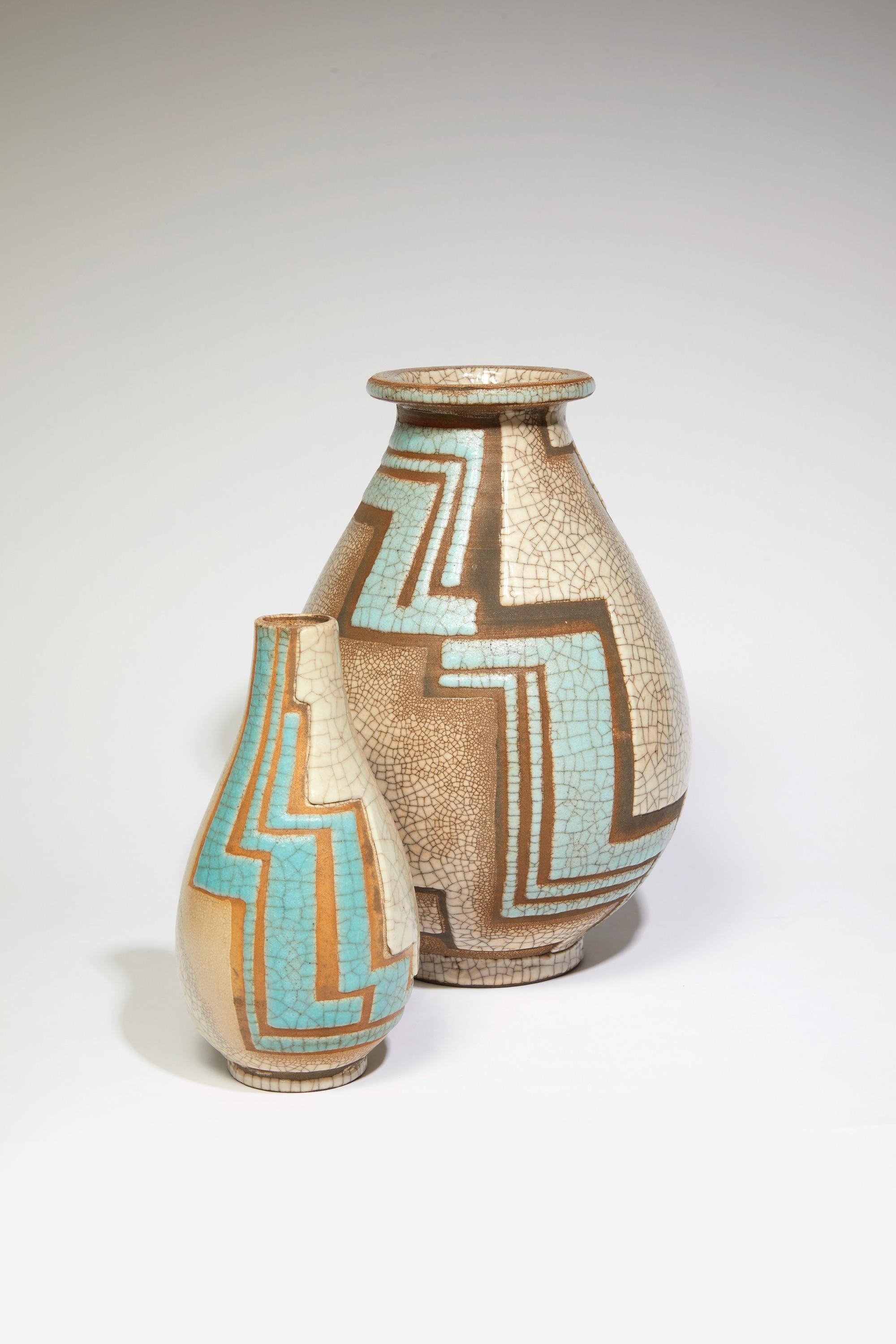 Glazed René Buthaud, Piriform Vase, circa 1930