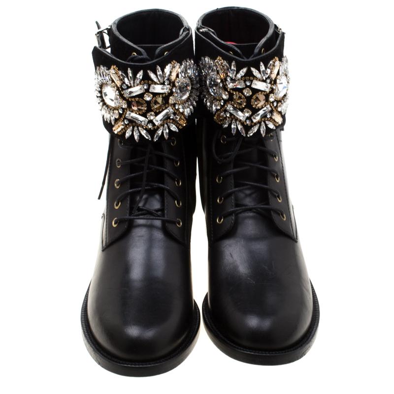 embellished combat boots