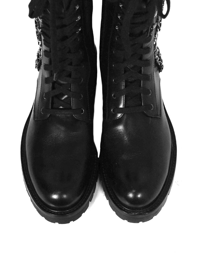 rene caovilla embellished biker leather boots