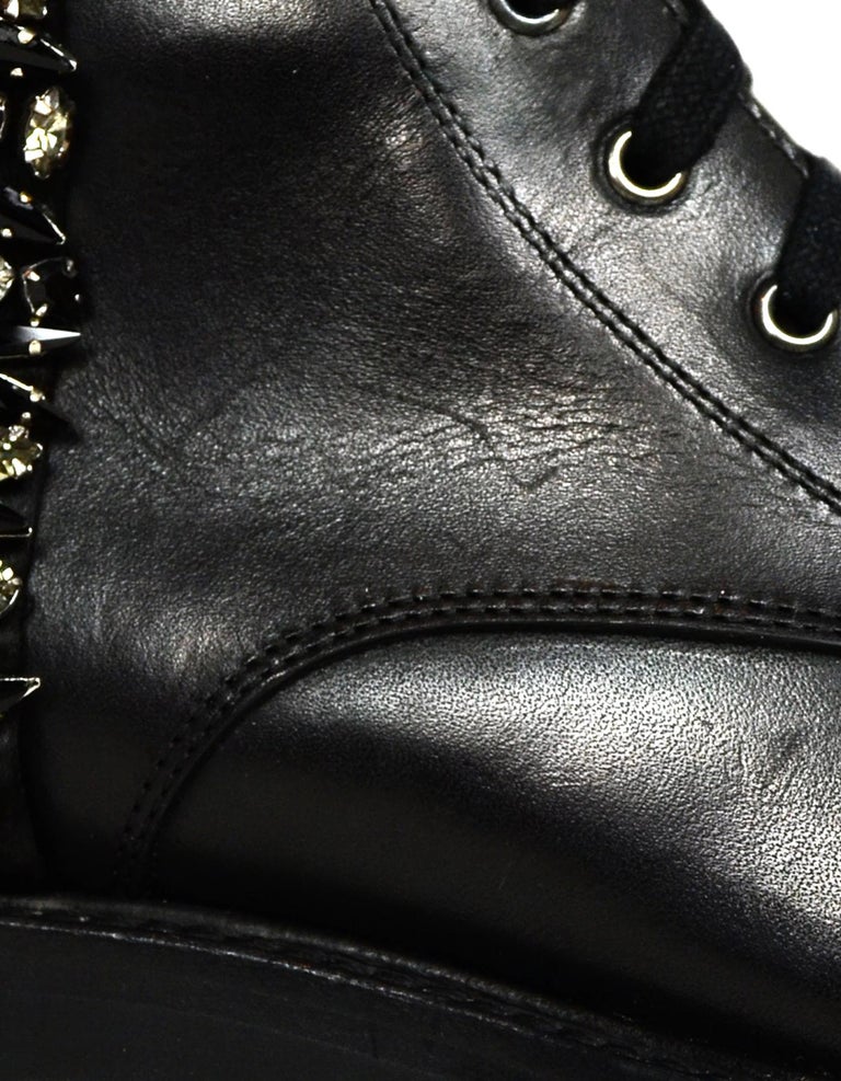 rene caovilla embellished biker leather boots