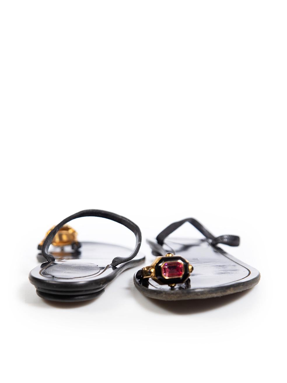 Rene Caovilla Black Suede Strap Ring Sandals Size IT 39 In Good Condition In London, GB